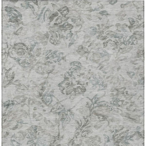 8 X 10 Taupe Brown Floral Polyester Area Rug Stain Resistant for Patio or Living Room