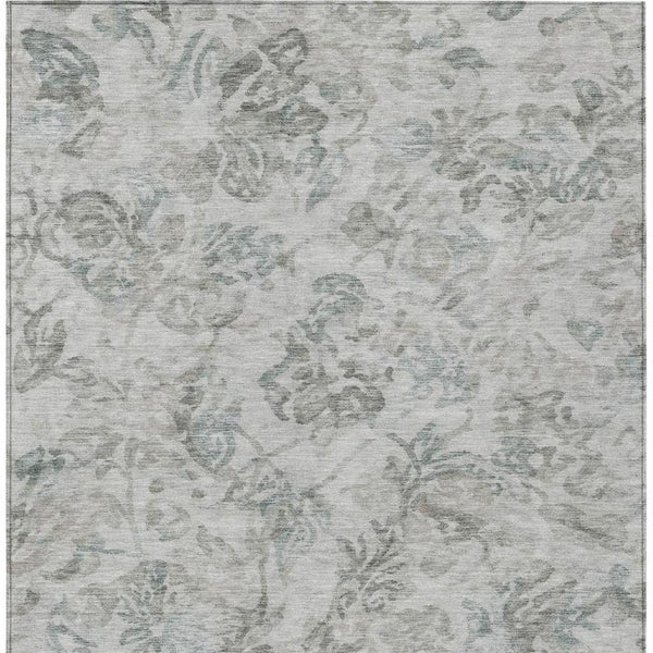 8 X 10 Taupe Brown Floral Polyester Area Rug Stain Resistant for Patio or Living Room