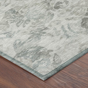8 X 10 Taupe Brown Floral Polyester Area Rug Stain Resistant for Patio or Living Room