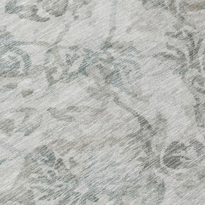8 X 10 Taupe Brown Floral Polyester Area Rug Stain Resistant for Patio or Living Room