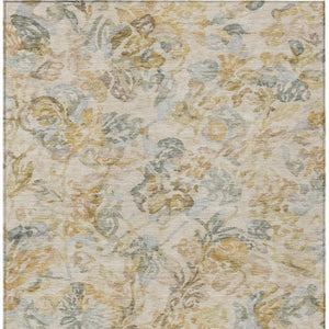9 X 12 Floral Polyester Indoor Outdoor Area Rug Stain Resistant Washable Patio