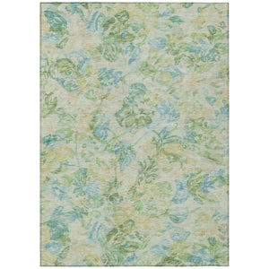 HomeRoots 5x8 Floral Polyester Area Rug Washable Stain Resistant for Patio and Living Room 739029
