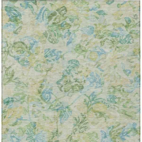 5x8 Floral Polyester Area Rug Washable Stain Resistant for Patio and Living Room