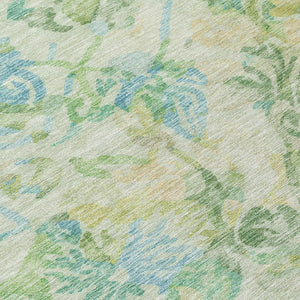5x8 Floral Polyester Area Rug Washable Stain Resistant for Patio and Living Room