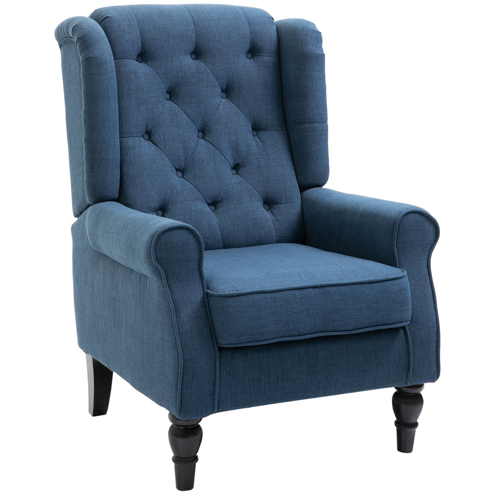 English Elm HOMCOM Button-Tufted Wingback Accent Chair with Deep Diamond Tufting, Thick Padded Seat & Eucalyptus Legs W2225P173916