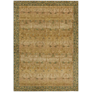 HomeRoots 8 X 10 Copper Orange Tribal Polyester Area Rug Stain Resistant Indoor Outdoor Use 739049