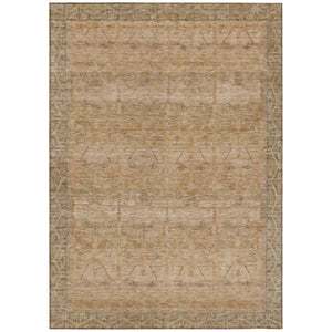 HomeRoots 9x12 Coral Orange Tribal Polyester Area Rug Stain Resistant for Indoor Outdoor Use 739056