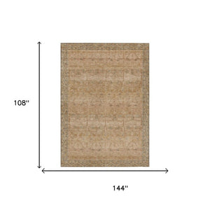 9x12 Coral Orange Tribal Polyester Area Rug Stain Resistant for Indoor Outdoor Use