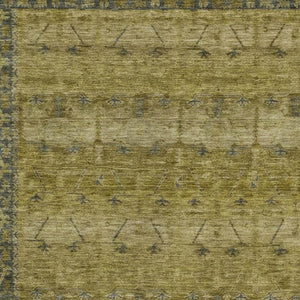 8 X 10 Gold Brown Tribal Polyester Washable Rug for Indoor Outdoor Living