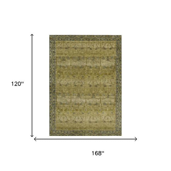 10 X 14 Tribal Polyester Area Rug Washable Stain Resistant Indoor Outdoor Living