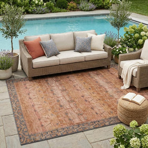5x8 Tribal Polyester Area Rug Stain Resistant for Indoor Outdoor Living Spaces