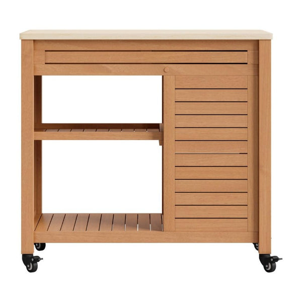 36 Inch Solid Wood Rolling Bar Cart with Wheels for Kitchen or Dining Room Entertaining