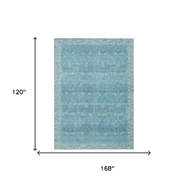 10 X 14 Tribal Polyester Area Rug for Indoor Outdoor Use Washable Stain Resistant