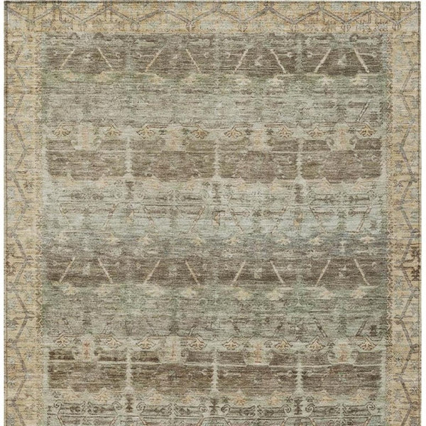 9 X 12 Tribal Pattern Washable Polyester Area Rug for Indoor Outdoor Living