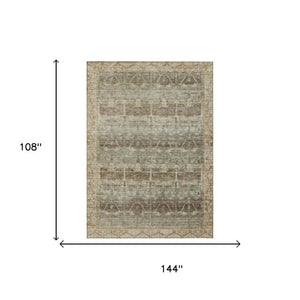 9 X 12 Tribal Pattern Washable Polyester Area Rug for Indoor Outdoor Living