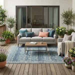 5 X 8 Tribal Polyester Area Rug Stain Resistant Washable for Patio or Living Room