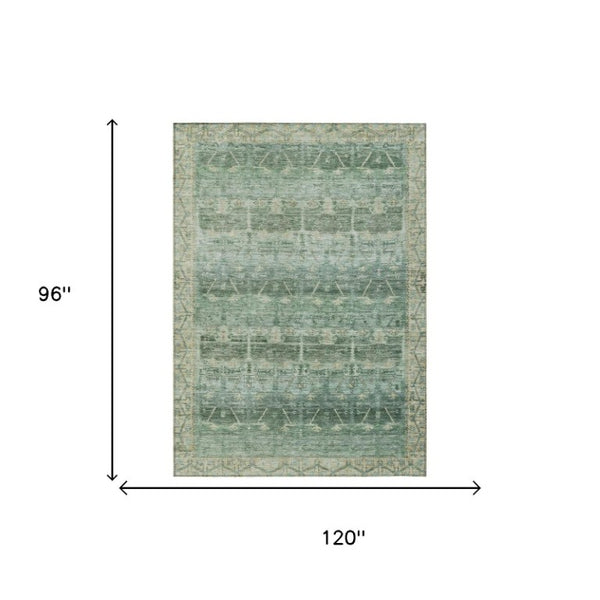 8x10 Tribal Pattern Polyester Area Rug Stain Resistant for Patio Porch or Living Room