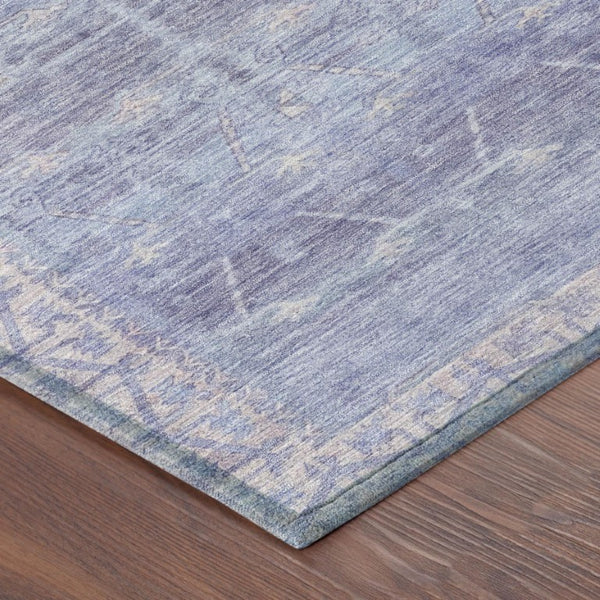 5x8 Lavender Purple Tribal Polyester Area Rug Washable for Indoor Outdoor Use