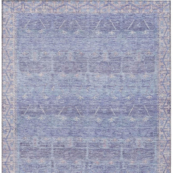 8 X 10 Lavender Purple Tribal Polyester Washable Rug for Patio Porch or Living Room