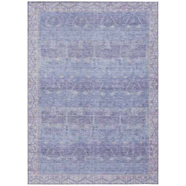 HomeRoots 9x12 Lavender Purple Tribal Polyester Area Rug Stain Resistant Indoor Outdoor Use 739117