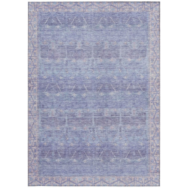 9x12 Lavender Purple Tribal Polyester Area Rug Stain Resistant Indoor Outdoor Use