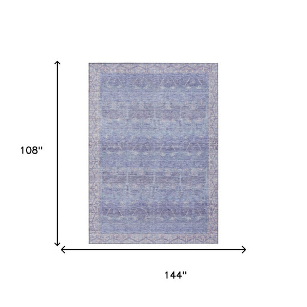 9x12 Lavender Purple Tribal Polyester Area Rug Stain Resistant Indoor Outdoor Use
