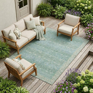 8 X 10 Tribal Polyester Indoor Outdoor Rug Stain Resistant for Patio or Living Room