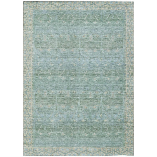 HomeRoots 8 X 10 Tribal Polyester Indoor Outdoor Rug Stain Resistant for Patio or Living Room 739122
