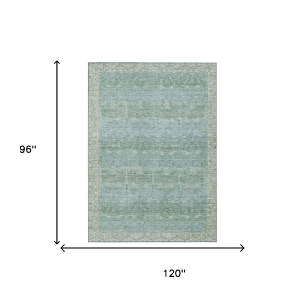 8 X 10 Tribal Polyester Indoor Outdoor Rug Stain Resistant for Patio or Living Room