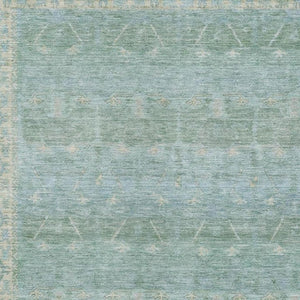 9 X 12 Mint Tribal Polyester Area Rug Stain Resistant for Patio or Living Room