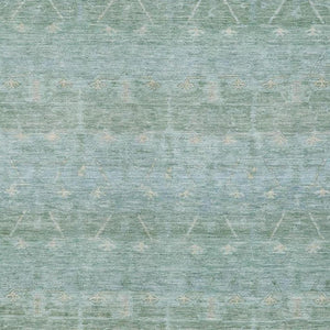10 X 14 Tribal Mint Washable Polyester Area Rug for Indoor Outdoor Spaces