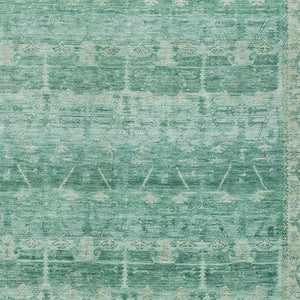 8 X 10 Teal Tribal Polyester Area Rug Washable Stain Resistant Indoor Outdoor