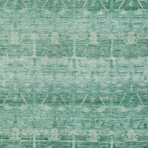 9x12 Teal Tribal Polyester Area Rug Washable Stain Resistant Indoor Outdoor Patio