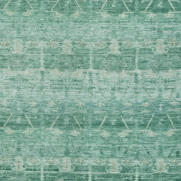 9x12 Teal Tribal Polyester Area Rug Washable Stain Resistant Indoor Outdoor Patio