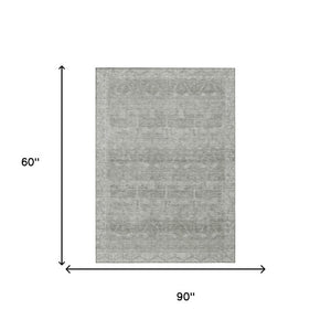 5x8 Taupe Brown Tribal Polyester Area Rug Stain Resistant for Indoor Outdoor Use