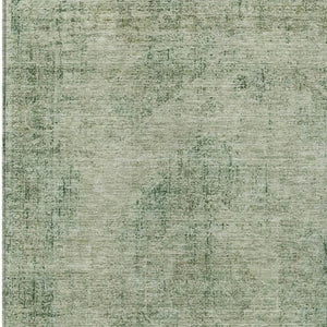 5x8 Green Sage Oriental Polyester Area Rug Washable Stain Resistant Indoor Outdoor