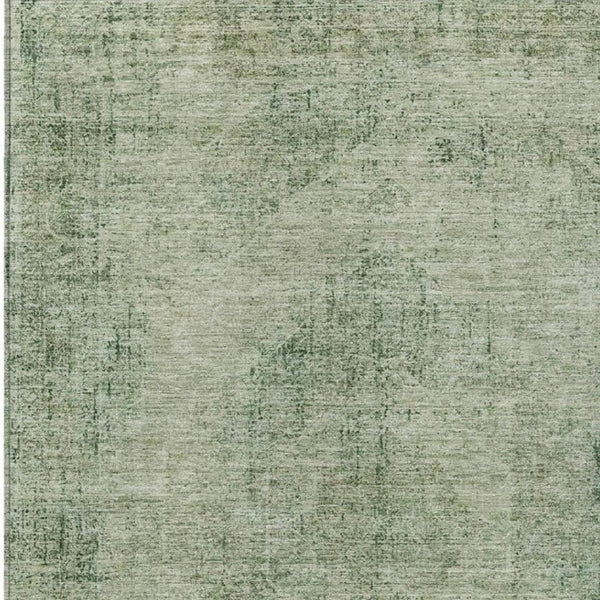 5x8 Green Sage Oriental Polyester Area Rug Washable Stain Resistant Indoor Outdoor