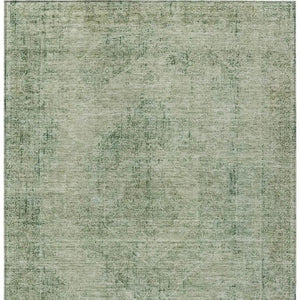 5x8 Green Sage Oriental Polyester Area Rug Washable Stain Resistant Indoor Outdoor