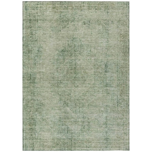 HomeRoots 10 X 14 Oriental Polyester Area Rug Washable Stain Resistant Indoor Outdoor Green 739150