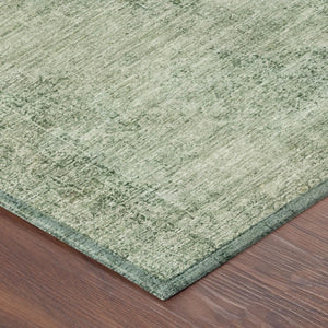 10 X 14 Oriental Polyester Area Rug Washable Stain Resistant Indoor Outdoor Green