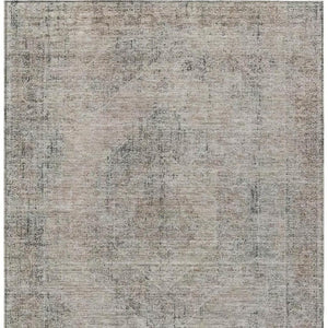 5x8 Beige Brown Oriental Polyester Area Rug Stain Resistant for Indoor Outdoor Use