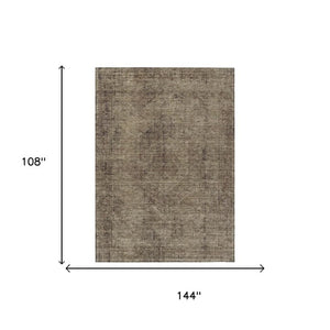 9x12 Oriental Polyester Area Rug Stain Resistant Indoor Outdoor Brown Taupe