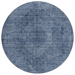 HomeRoots 8 Foot Round Oriental Polyester Area Rug Washable Indoor Outdoor Patio Kitchen 739165