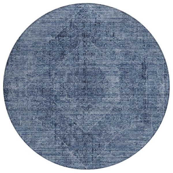 HomeRoots 8 Foot Round Oriental Polyester Area Rug Washable Indoor Outdoor Patio Kitchen 739165