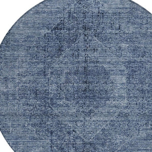 8 Foot Round Oriental Polyester Area Rug Washable Indoor Outdoor Patio Kitchen