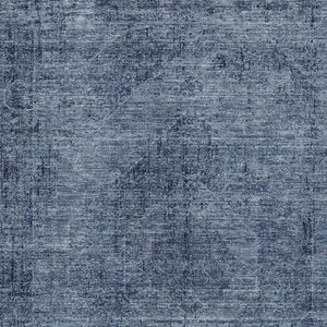 10 X 14 Denim Blue Oriental Polyester Area Rug Washable for Indoor Outdoor Use