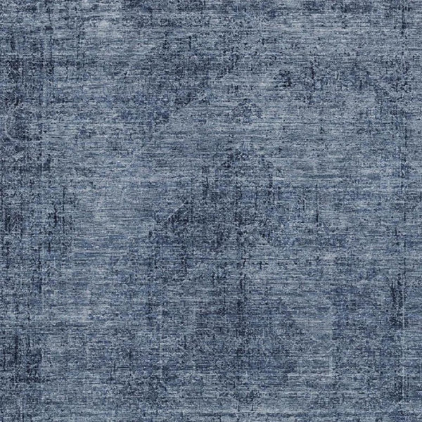 10 X 14 Denim Blue Oriental Polyester Area Rug Washable for Indoor Outdoor Use