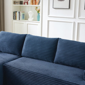 English Elm L-shaped Cloud Sectional Corduroy Sofa Deep Seat Sleeper for Modern Living Spaces W2339P424646