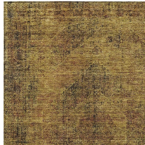 8 X 10 Rust Orange Oriental Polyester Area Rug Stain Resistant Indoor Outdoor