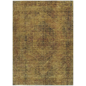 8 X 10 Rust Orange Oriental Polyester Area Rug Stain Resistant Indoor Outdoor